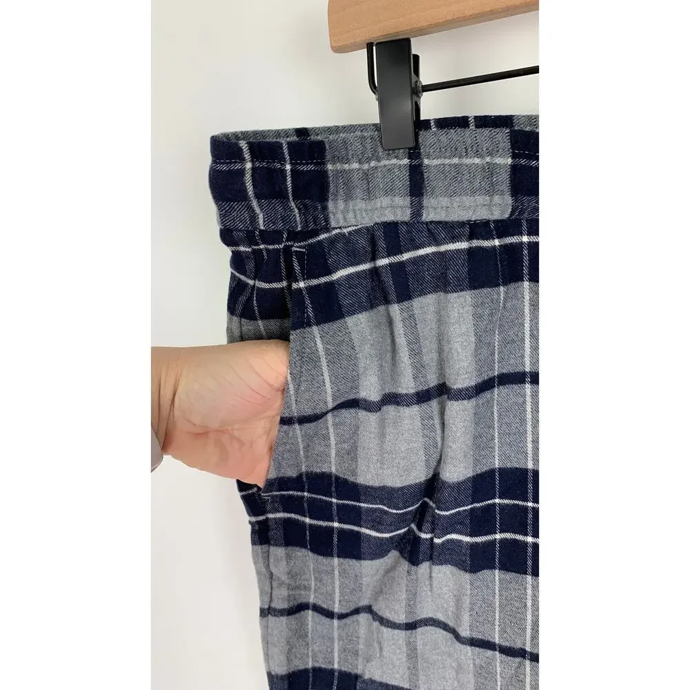 Banana Republic Mens Flannel Pajama Pant Size XL Navy Plaid Cotton Blend New